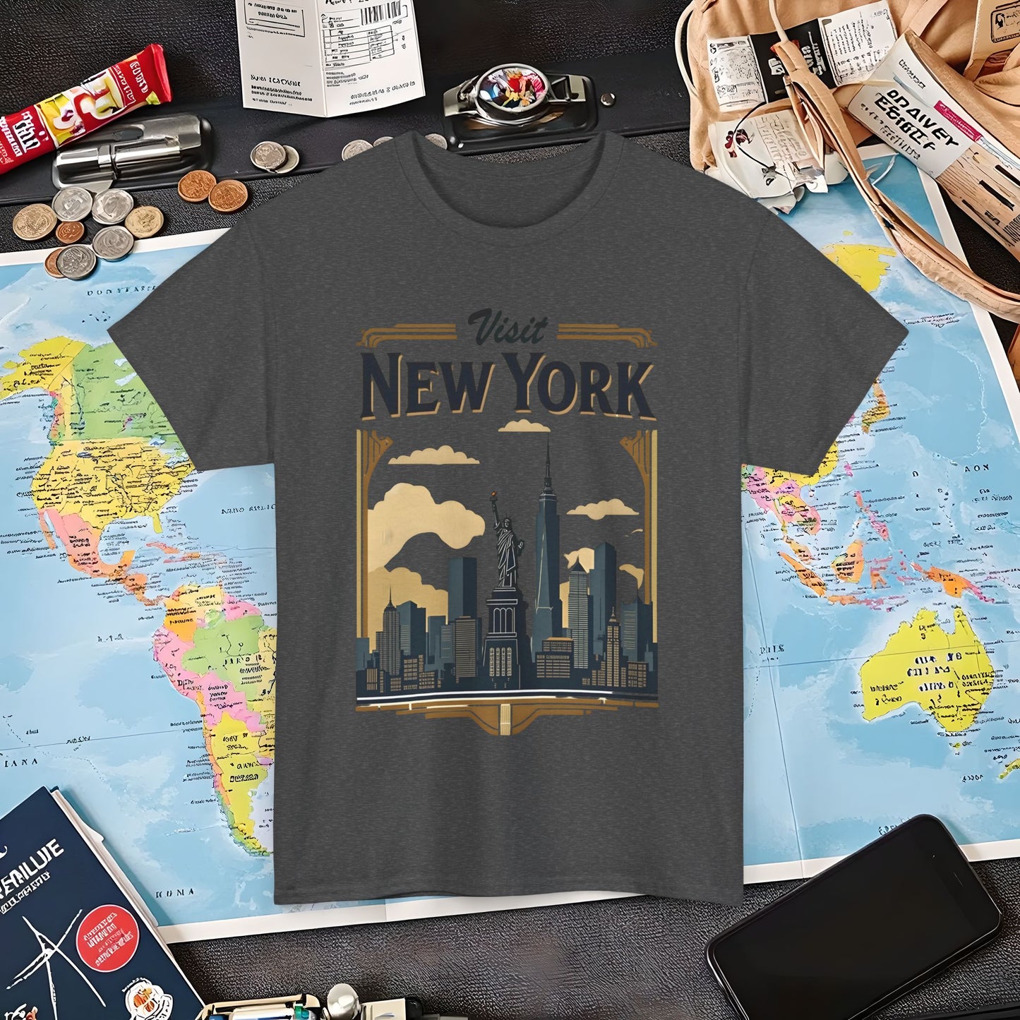 Art Deco NYC Air Travel T-Shirts | Jetsetter, Airport, and International Flight Tees