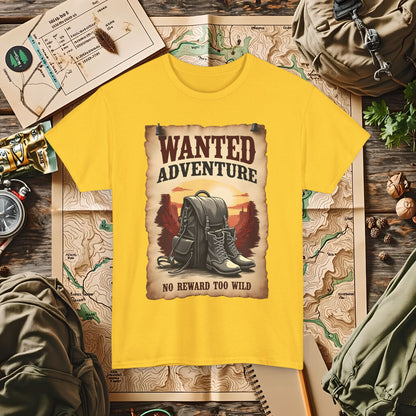 Wanted Adventure, No Reward too Wild, Outdoor Adventure T-Shirts | Camping, Hiking, Rafting & Kayaking Tees for Nature Lovers
