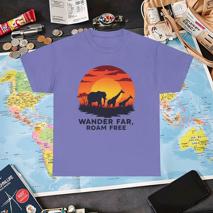 Copy of Wander Dream Big T-Shirt – Tropical Sunset with Palm Silhouettes Design Air Travel T-Shirts | Jetsetter, Airport, and International Flight Tees