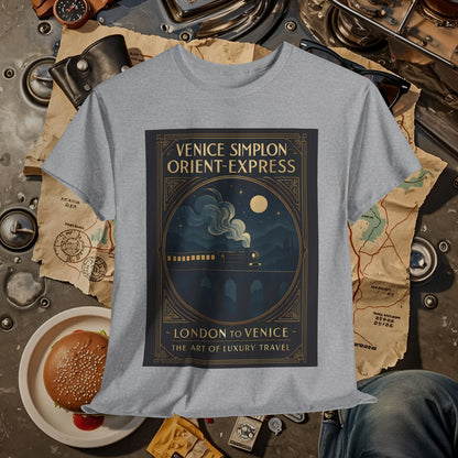 Orient Express at Night – Art Deco Venice Simplon Midnight Train Tee Road Trip & Vehicle Travel T-Shirts | Car, RV, and Motorcycle Adventure Tees