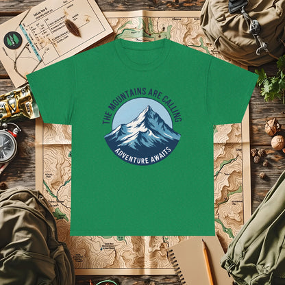 The Mountains Are Calling, Adventure Awaits Outdoor Adventure T-Shirts | Camping, Hiking, Rafting & Kayaking Tees for Nature Lovers