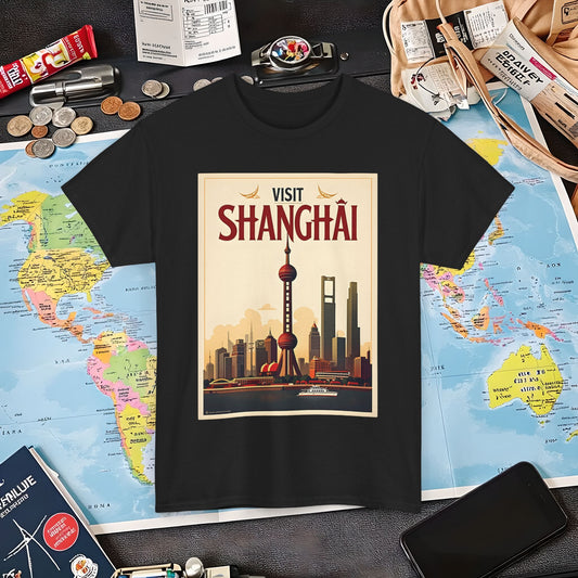 Shanghai Elegance Air Travel T-Shirts | Jetsetter, Airport, and International Flight Tees