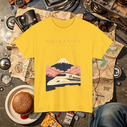 Shinkansen – Art Deco Speed & Grace Japanese Bullet Train Tee Road Trip & Vehicle Travel T-Shirts | Car, RV, and Motorcycle Adventure Tees