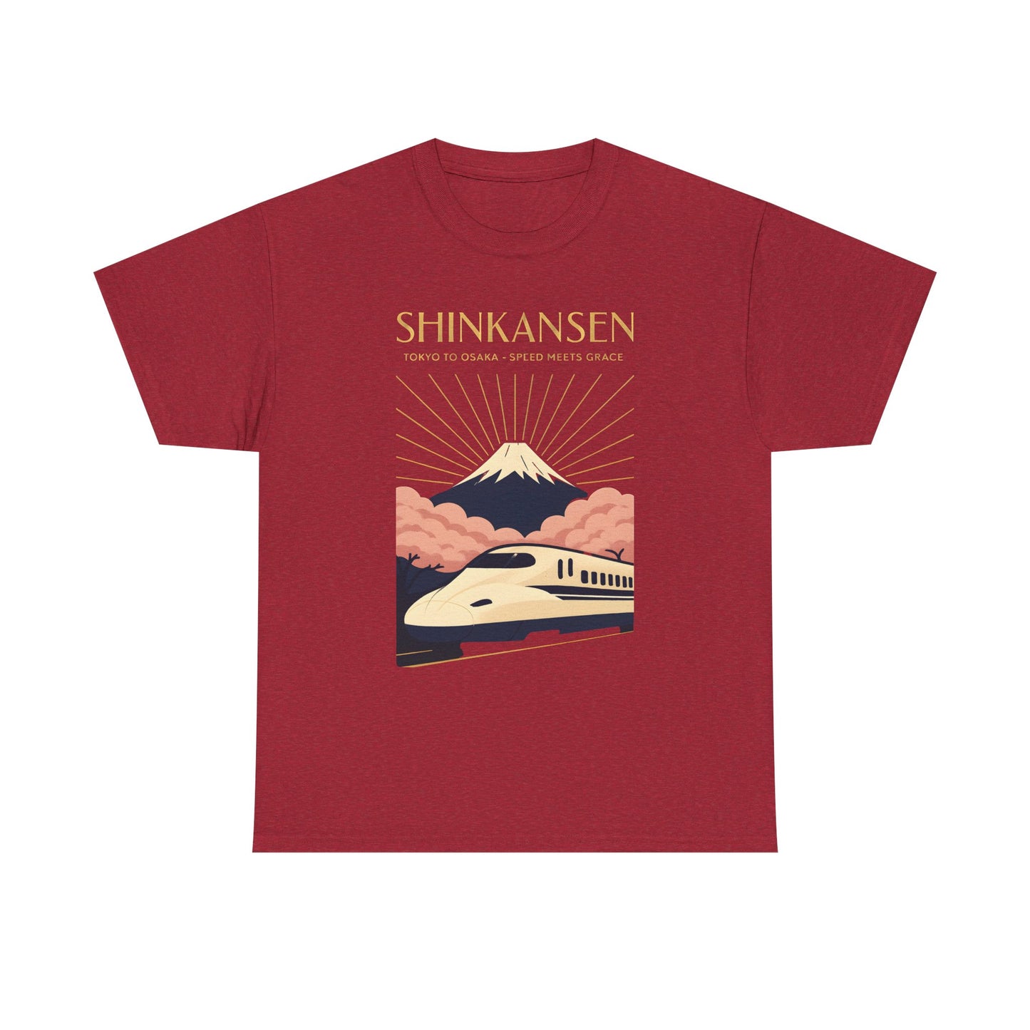 Shinkansen – Art Deco Speed & Grace Japanese Bullet Train Tee Road Trip & Vehicle Travel T-Shirts | Car, RV, and Motorcycle Adventure Tees