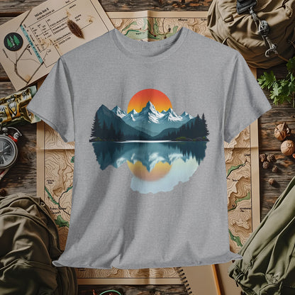 Mountain Reflection Outdoor Adventure T-Shirts | Camping, Hiking, Rafting & Kayaking Tees for Nature Lovers