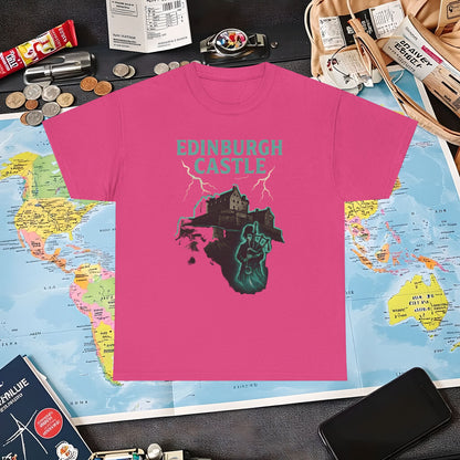 Ghostly Edinburgh Castle & Spectral Bagpiper Tee – Haunted Scotland Dark Tourism Shirt | Layover Club Air Travel T-Shirts | Jetsetter, Airport, and International Flight Tees