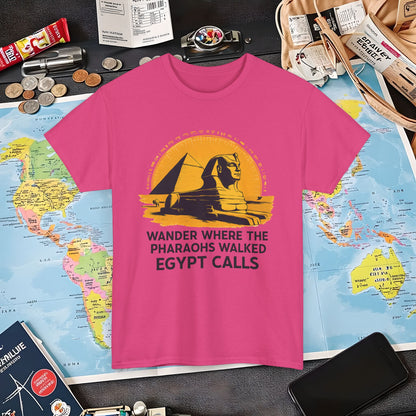 Wander Where Pharaohs Walked T-Shirt – Egypt Adventure Design Air Travel T-Shirts | Jetsetter, Airport, and International Flight Tees