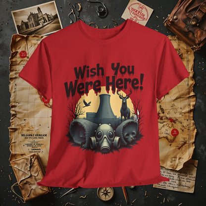Spooky Vibes Tee - "Wish You Were Here!" Halloween T-Shirt, Unisex Tee, Ghost Graphic Tee, Halloween Gift, Casual Wear