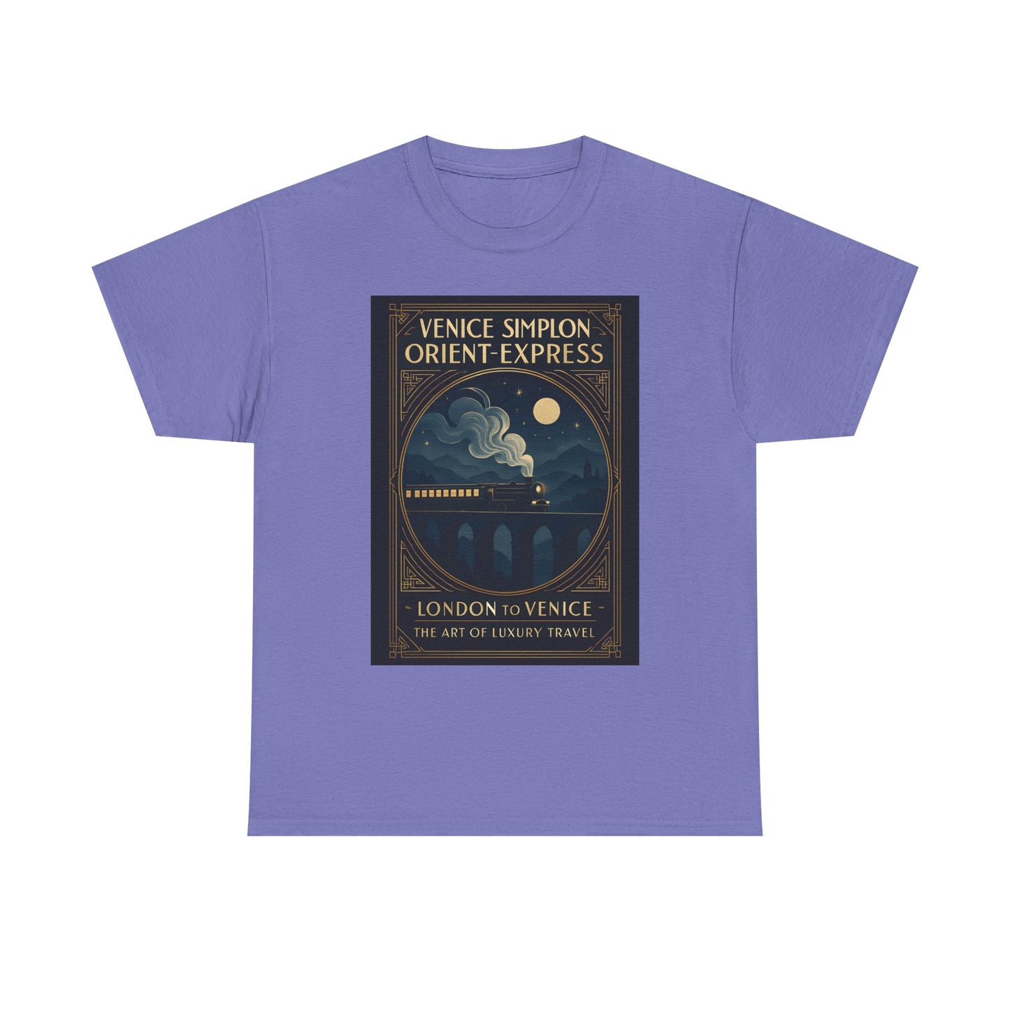 Orient Express at Night – Art Deco Venice Simplon Midnight Train Tee Road Trip & Vehicle Travel T-Shirts | Car, RV, and Motorcycle Adventure Tees