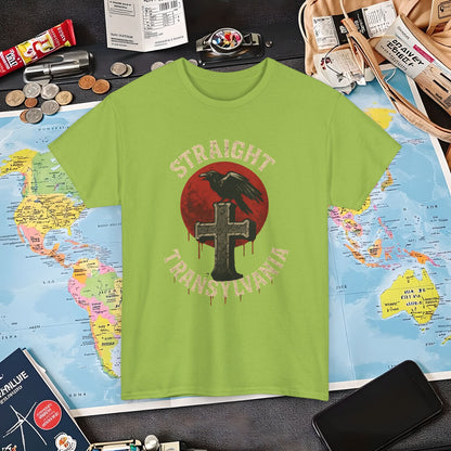 Blood Moon Raven Gothic Cross Tee – Dark Transylvania Travel Shirt | Layover Club Air Travel T-Shirts | Jetsetter, Airport, and International Flight Tees