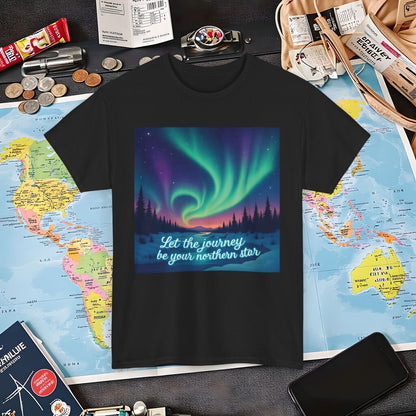 Northern Lights Journey Under the Starry Sky Air Travel T-Shirts | Jetsetter, Airport, and International Flight Tees