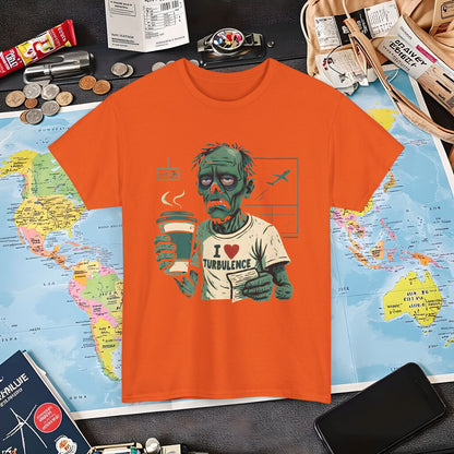 I Love Turbulence – Exhausted Zombie Traveler Coffee Tee Air Travel T-Shirts | Jetsetter, Airport, and International Flight Tees