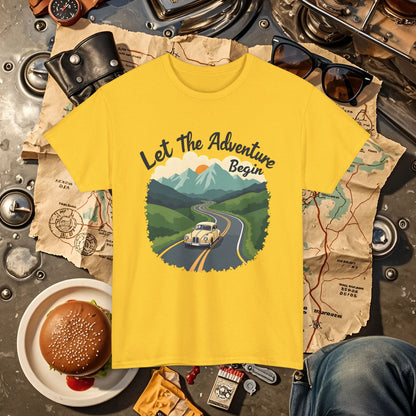 Adventure Awaits Road Trip & Vehicle Travel T-Shirts | Car, RV, and Motorcycle Adventure Tees