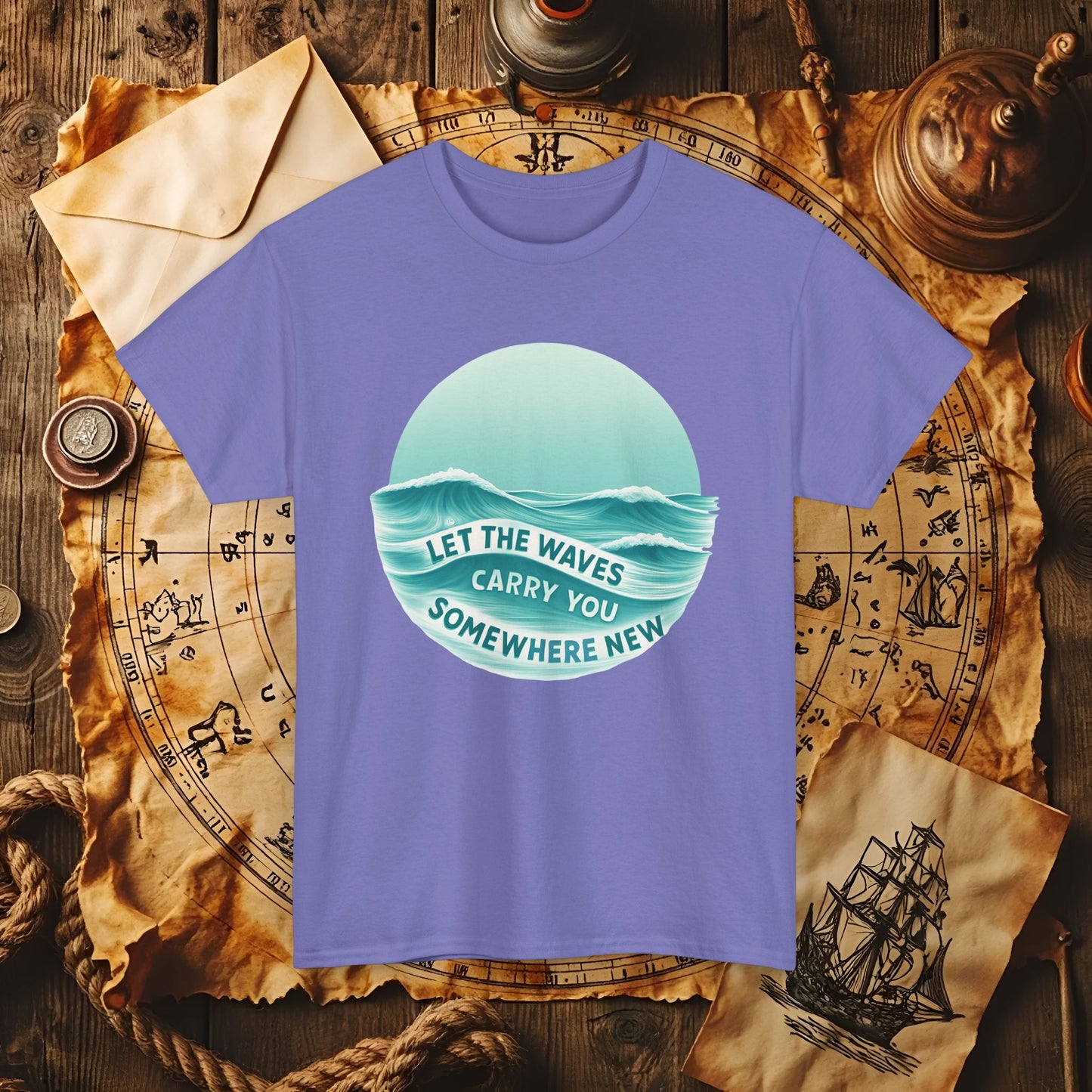 Let the Waves Carry You T-Shirt – Serene Travel & Ocean Escape Design | Funny & Stylish Tees for Ocean Adventures