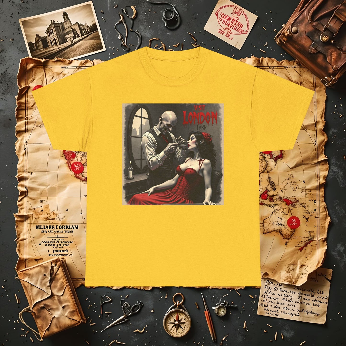 Gothic Barber T-Shirt – Jack the Ripper Era Horror in 1888 London