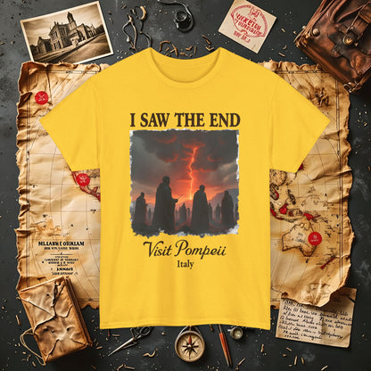 Pompeii Memories T-Shirt – Dark Tourism Shirt with Volcano Eruption Silhouette Art