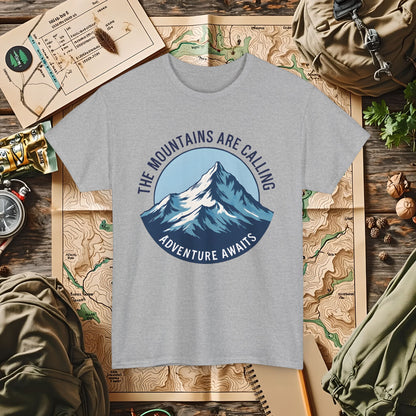 The Mountains Are Calling, Adventure Awaits Outdoor Adventure T-Shirts | Camping, Hiking, Rafting & Kayaking Tees for Nature Lovers