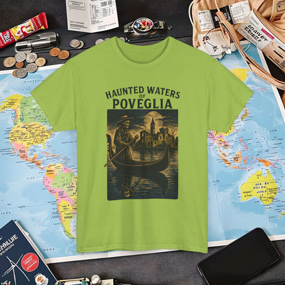 Skeletal Gondolier of Haunted Poveglia – Dark Venetian Ghost Travel Tee| Layover Club Air Travel T-Shirts | Jetsetter, Airport, and International Flight Tees