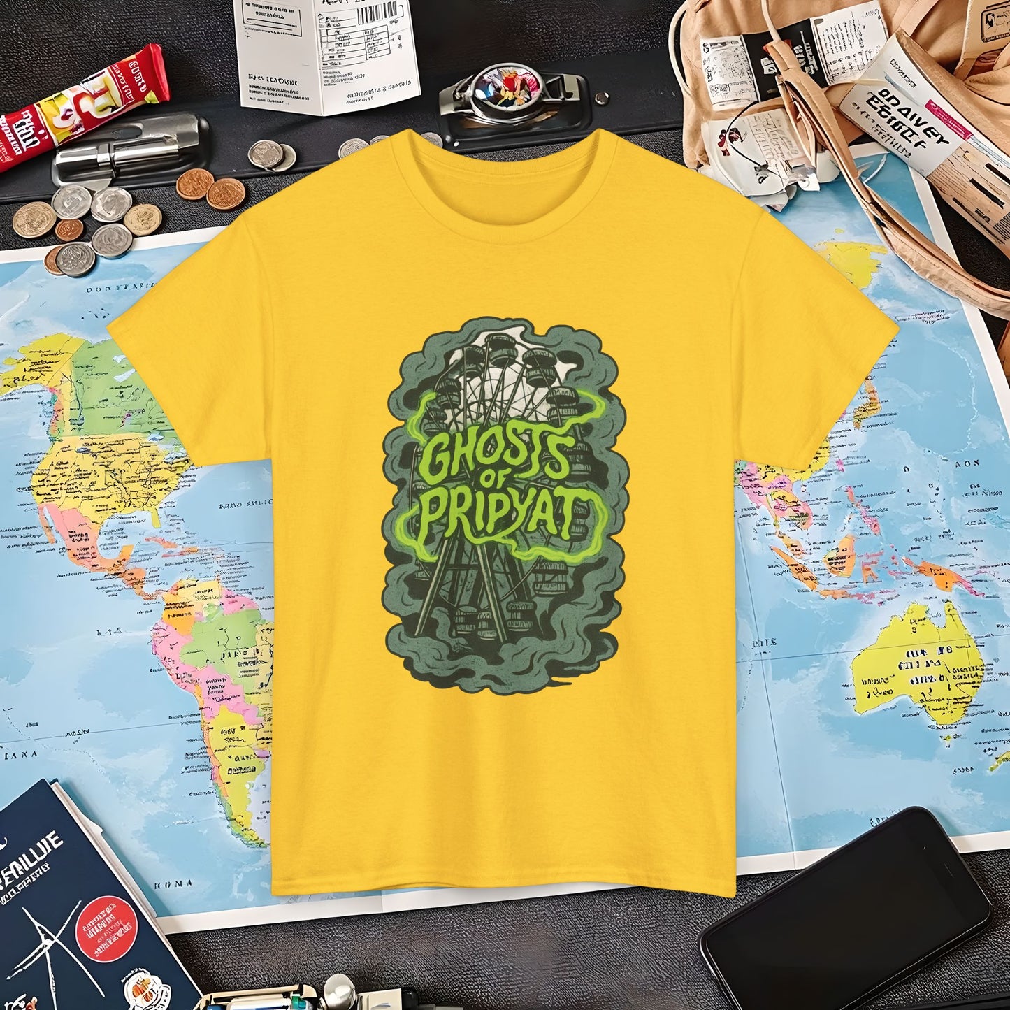 Ghosts of Pripyat Ferris Wheel Shirt – Haunted Chernobyl Dark Tourism Tee | Layover Club Air Travel T-Shirts | Jetsetter, Airport, and International Flight Tees