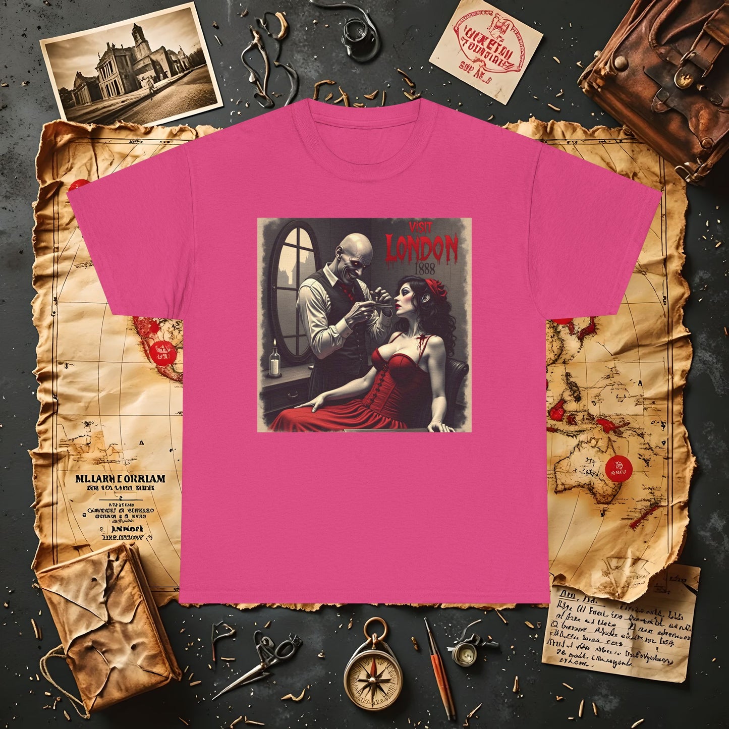 Gothic Barber T-Shirt – Jack the Ripper Era Horror in 1888 London