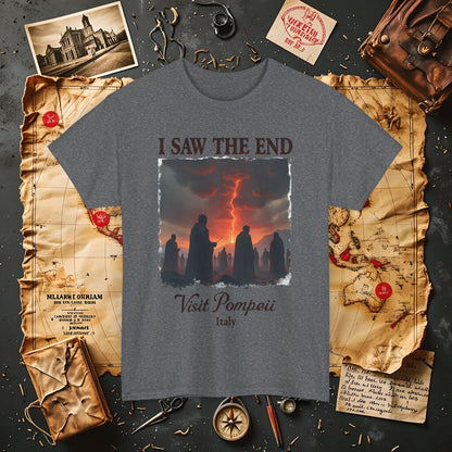 Pompeii Memories T-Shirt – Dark Tourism Shirt with Volcano Eruption Silhouette Art