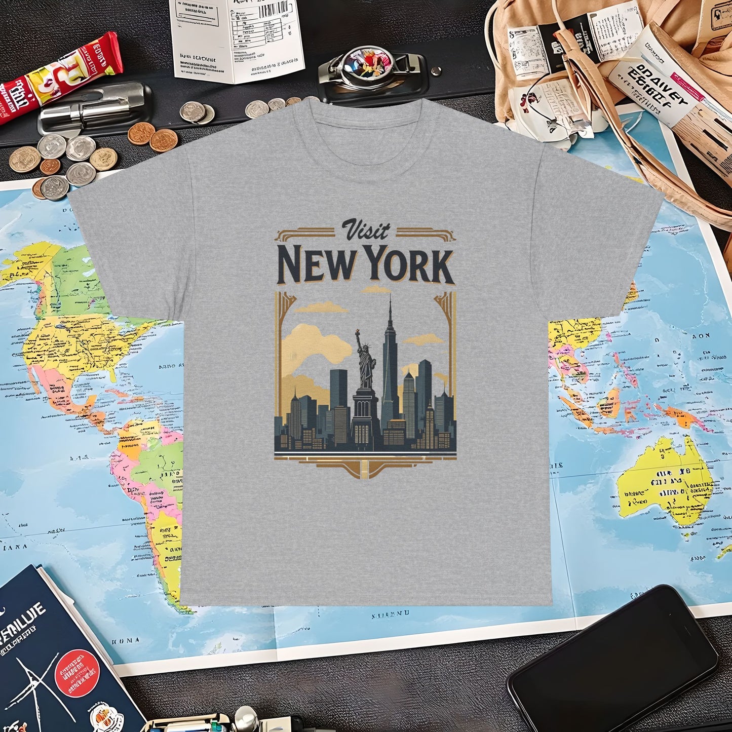 Art Deco NYC Air Travel T-Shirts | Jetsetter, Airport, and International Flight Tees
