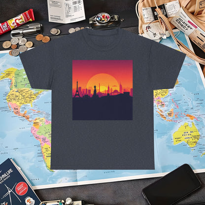 Silhouetted Monuments Air Travel T-Shirts | Jetsetter, Airport, and International Flight Tees