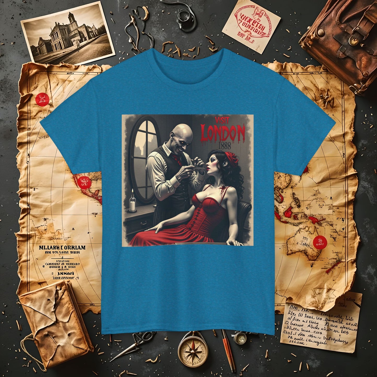 Gothic Barber T-Shirt – Jack the Ripper Era Horror in 1888 London