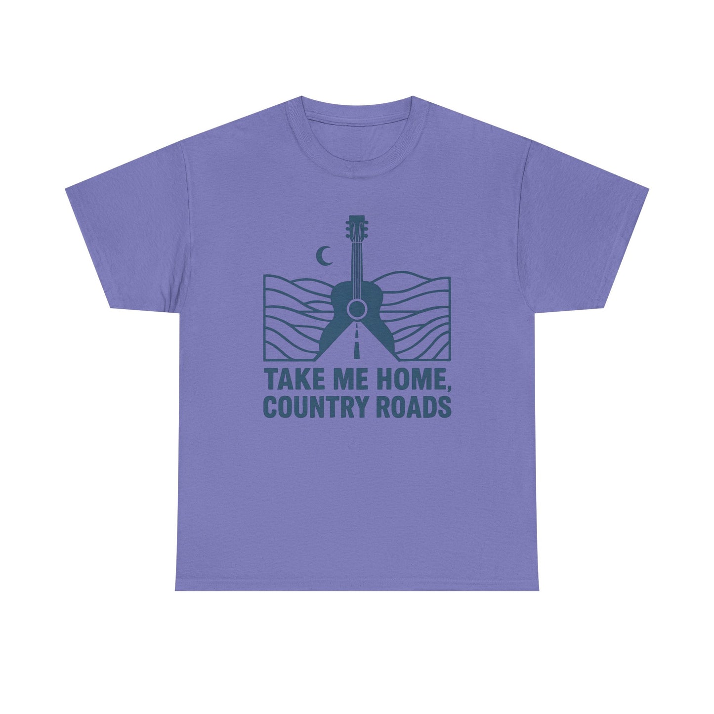 Take Me Home, Country Roads T-Shirt – Guitar Horizon & Open Highway Design Road Trip & Vehicle Travel T-Shirts | Car, RV, and Motorcycle Adventure Tees