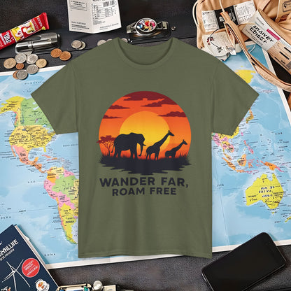 Copy of Wander Dream Big T-Shirt – Tropical Sunset with Palm Silhouettes Design Air Travel T-Shirts | Jetsetter, Airport, and International Flight Tees
