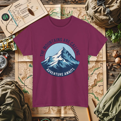 The Mountains Are Calling, Adventure Awaits Outdoor Adventure T-Shirts | Camping, Hiking, Rafting & Kayaking Tees for Nature Lovers
