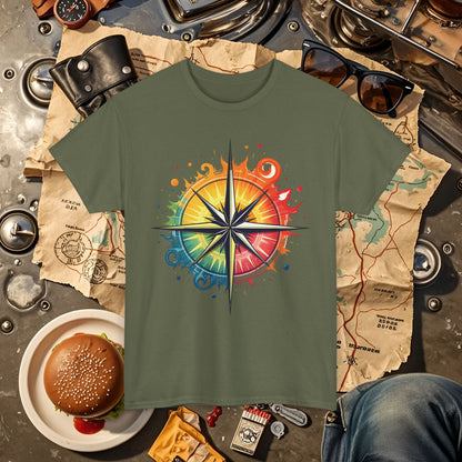Psychedelic Compass Road Trip & Vehicle Travel T-Shirts | Car, RV, and Motorcycle Adventure Tees