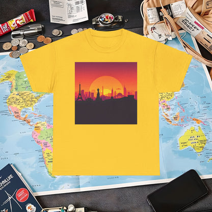 Silhouetted Monuments Air Travel T-Shirts | Jetsetter, Airport, and International Flight Tees