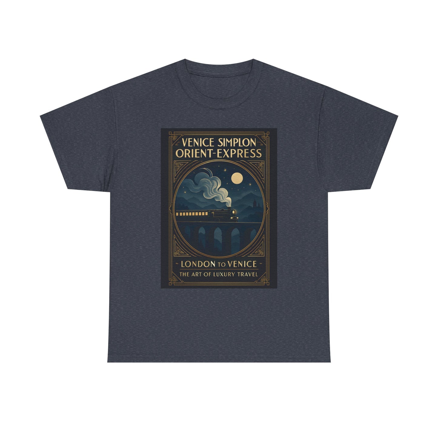 Orient Express at Night – Art Deco Venice Simplon Midnight Train Tee Road Trip & Vehicle Travel T-Shirts | Car, RV, and Motorcycle Adventure Tees