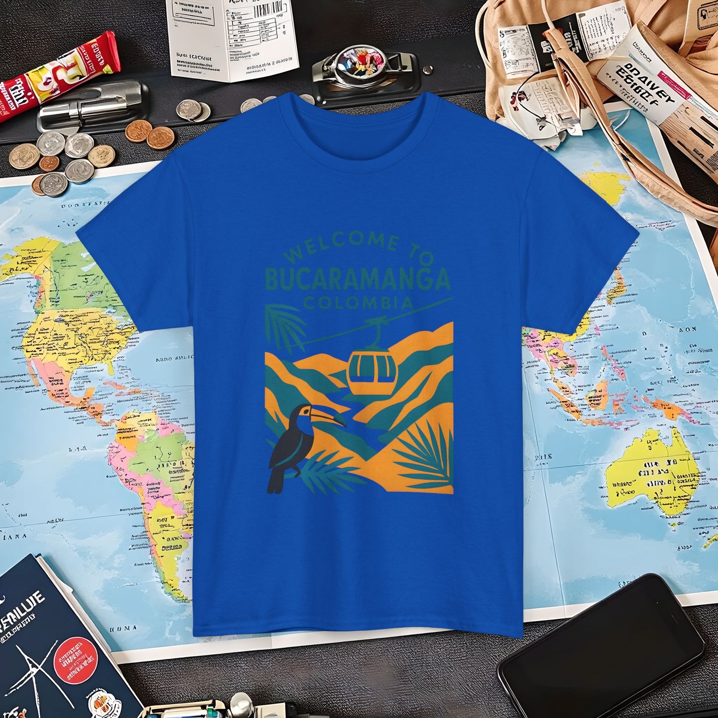 Bucaramanga Cable Car over Chicamocha Canyon Tee – Colombia Adventure Shirt | Layover Club Air Travel T-Shirts | Jetsetter, Airport, and International Flight Tees