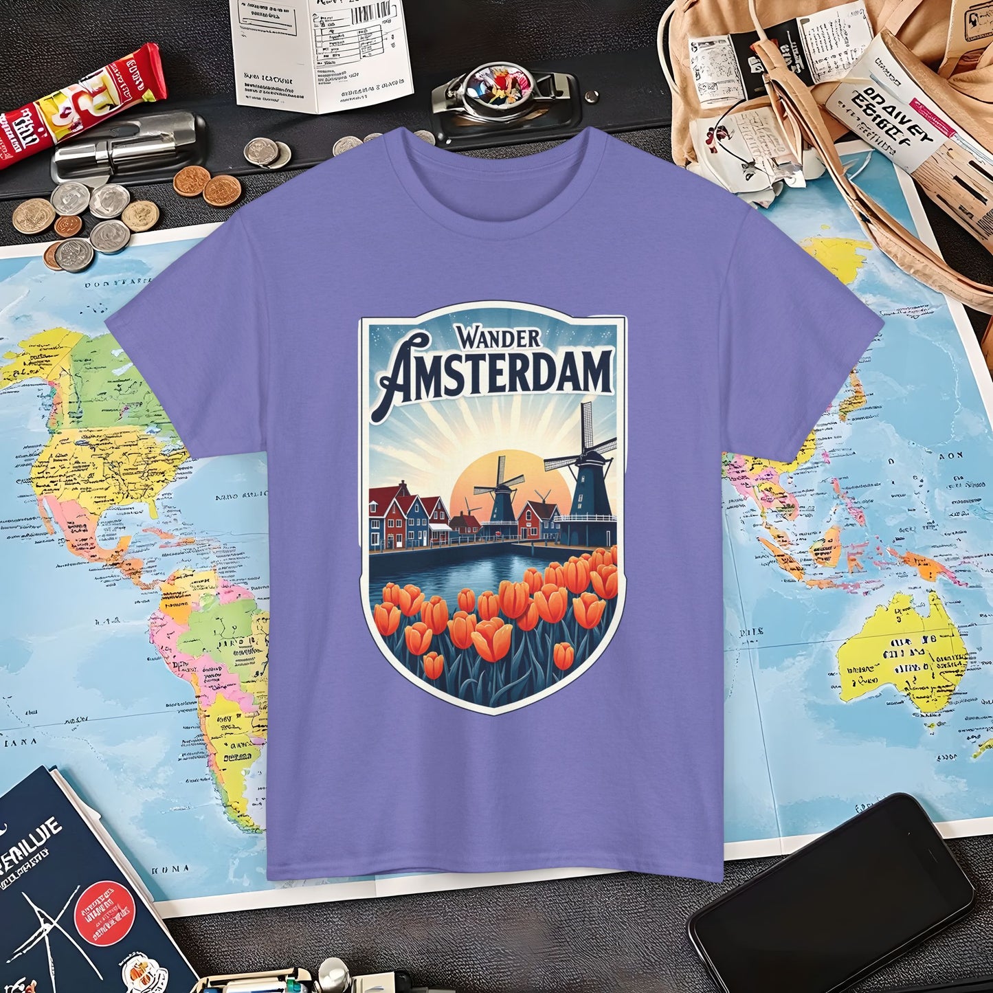 Amsterdam Vintage Air Travel T-Shirts | Jetsetter, Airport, and International Flight Tees