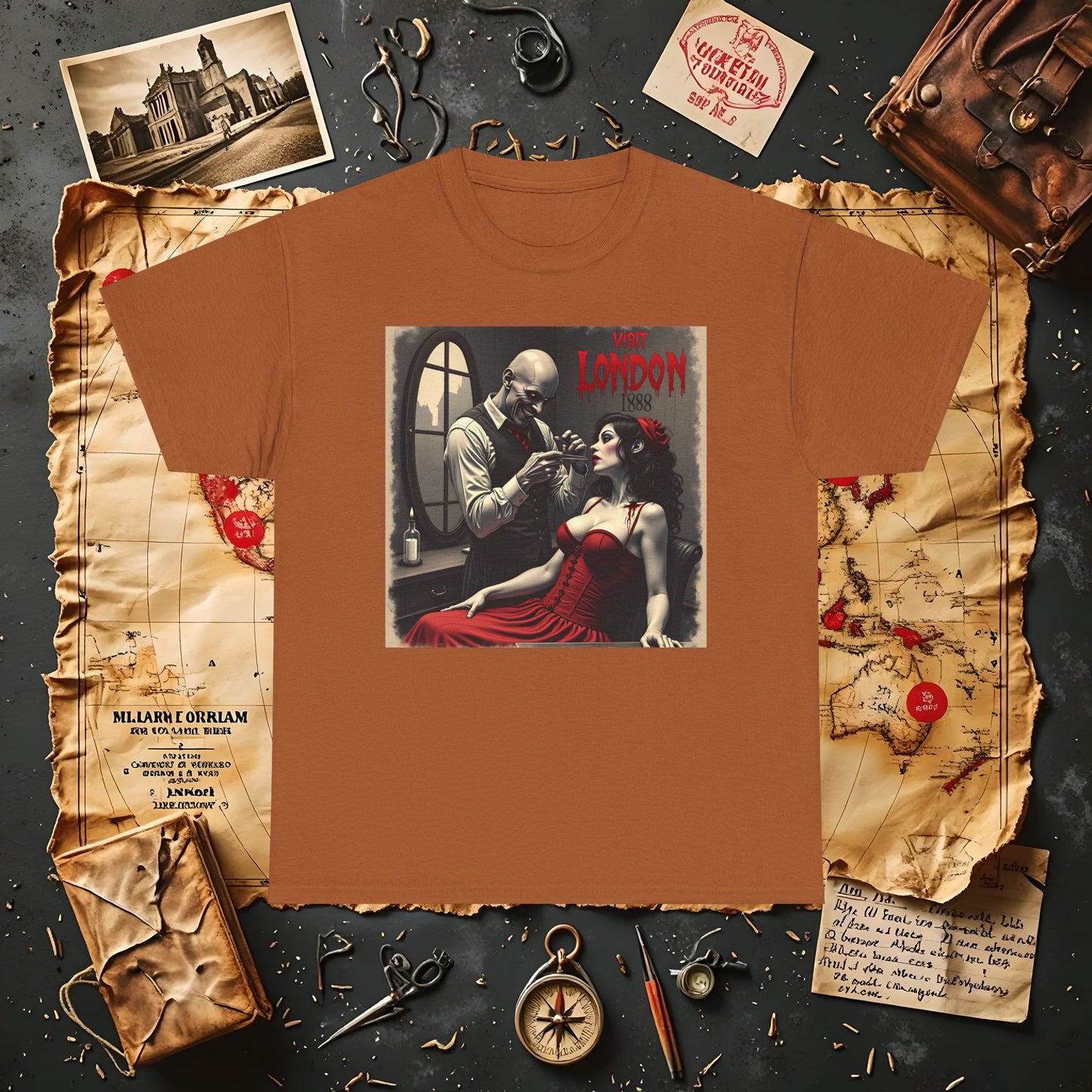 Gothic Barber T-Shirt – Jack the Ripper Era Horror in 1888 London