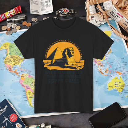 Wander Where Pharaohs Walked T-Shirt – Egypt Adventure Design Air Travel T-Shirts | Jetsetter, Airport, and International Flight Tees