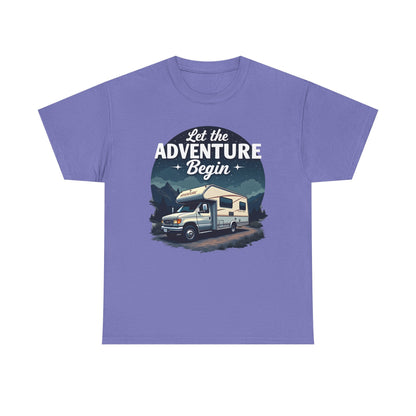 Adventure Awaits Road Trip & Vehicle Travel T-Shirts | Car, RV, and Motorcycle Adventure Tees