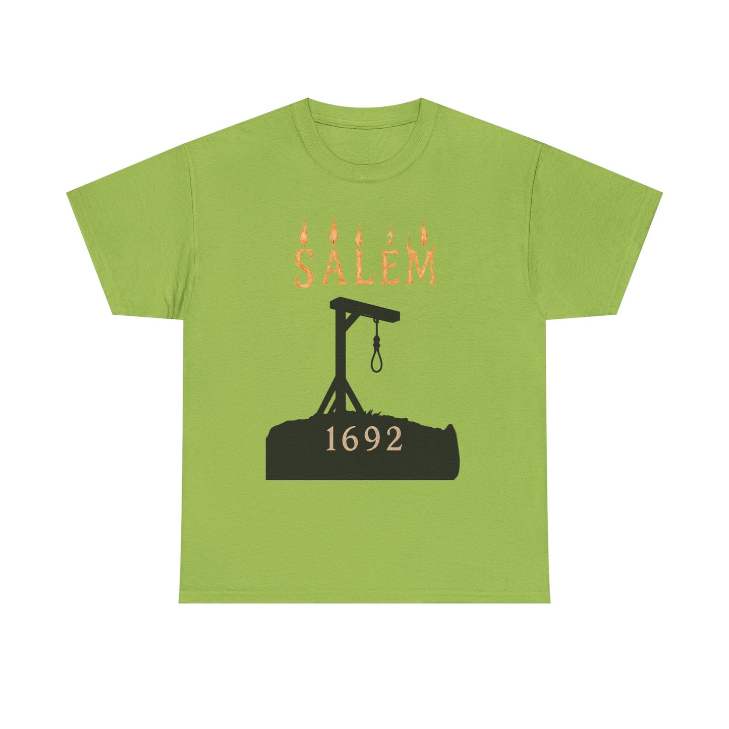 Salem 1692 Gothic Noose & Candle Flame Typography Tee – Witch Trials Dark History Shirt | Car, RV, and Motorcycle Adventure Tees