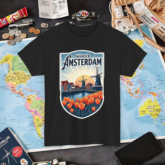 Amsterdam Vintage Air Travel T-Shirts | Jetsetter, Airport, and International Flight Tees