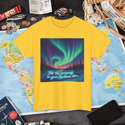 Northern Lights Journey Under the Starry Sky Air Travel T-Shirts | Jetsetter, Airport, and International Flight Tees