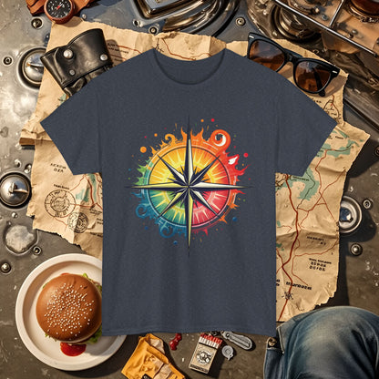 Psychedelic Compass Road Trip & Vehicle Travel T-Shirts | Car, RV, and Motorcycle Adventure Tees