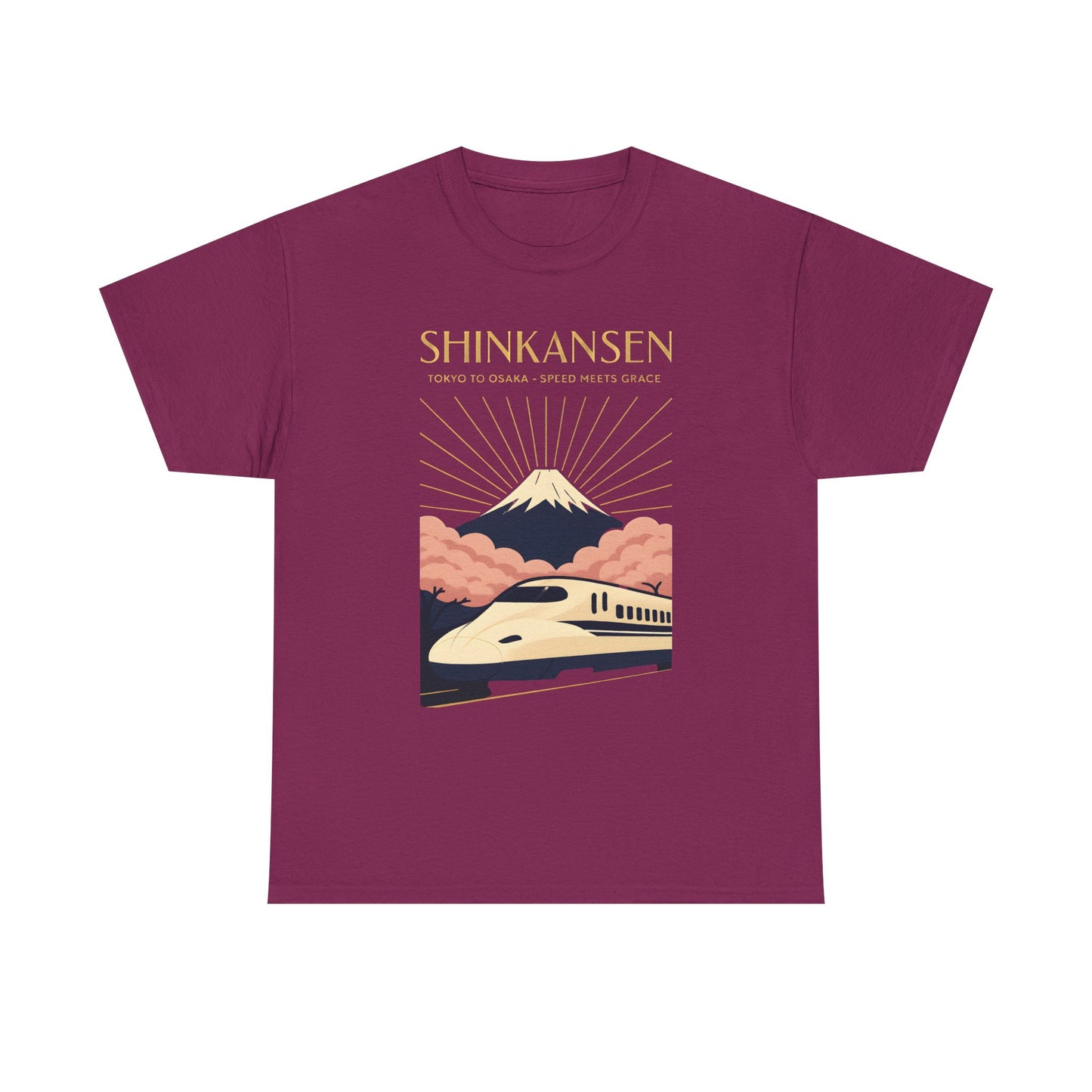 Shinkansen – Art Deco Speed & Grace Japanese Bullet Train Tee Road Trip & Vehicle Travel T-Shirts | Car, RV, and Motorcycle Adventure Tees