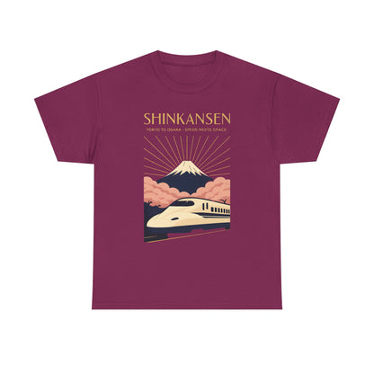 Shinkansen – Art Deco Speed & Grace Japanese Bullet Train Tee Road Trip & Vehicle Travel T-Shirts | Car, RV, and Motorcycle Adventure Tees