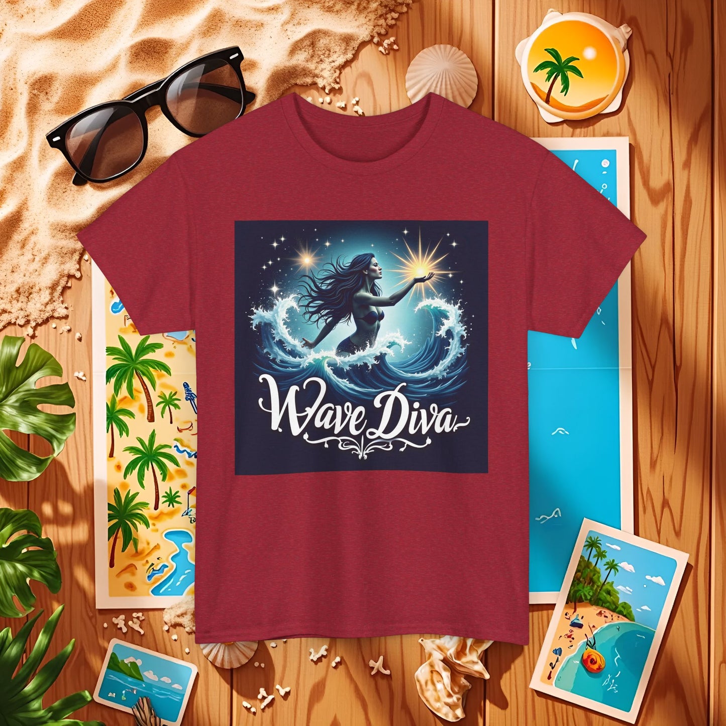 Celestial Waves Beach Travel T-Shirts | Tropical Vacation & Coastal Lifestyle Tees