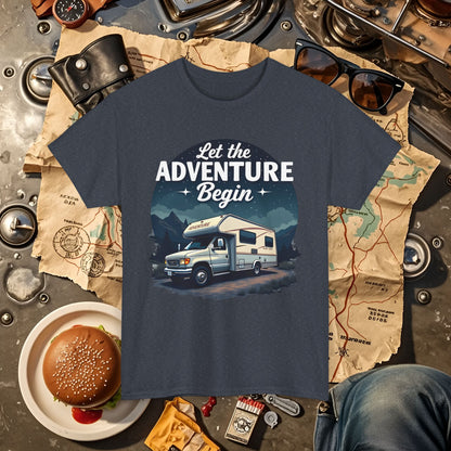 Adventure Awaits Road Trip & Vehicle Travel T-Shirts | Car, RV, and Motorcycle Adventure Tees