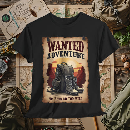 Wanted Adventure, No Reward too Wild, Outdoor Adventure T-Shirts | Camping, Hiking, Rafting & Kayaking Tees for Nature Lovers
