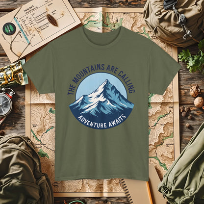 The Mountains Are Calling, Adventure Awaits Outdoor Adventure T-Shirts | Camping, Hiking, Rafting & Kayaking Tees for Nature Lovers