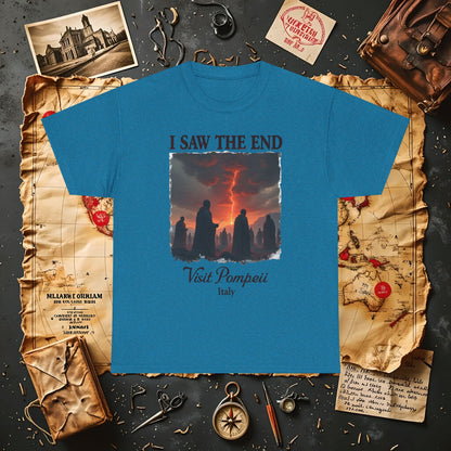 Pompeii Memories T-Shirt – Dark Tourism Shirt with Volcano Eruption Silhouette Art